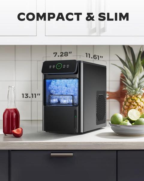 Imagem de Máquina de gelo Totnz Countertop 9kg/d em aço inoxidável com janela