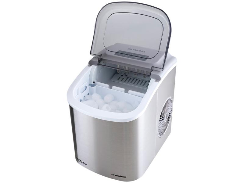 Máquina de Gelo Turbo Ice Premium MG-12-GI Mondial 12kg Cinza Imagem de Máquina de Gelo Turbo Ice Premium MG-12-GI Mondial 12kg Cinza