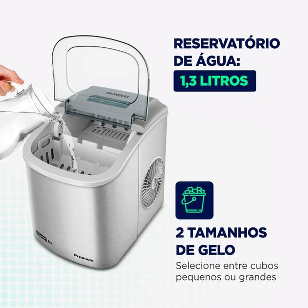 Máquina de Gelo Turbo Ice Premium Mondial Mg-12-gi 220v Imagem de Máquina de Gelo Turbo Ice Premium Mondial Mg-12-gi 220v