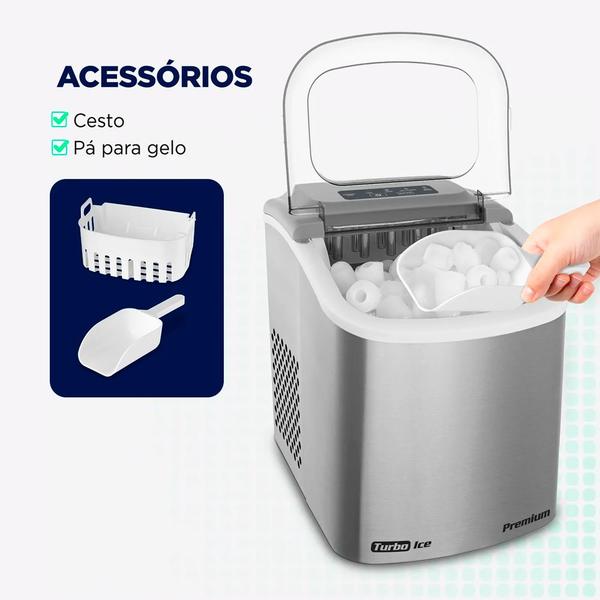 Máquina de Gelo Turbo Ice Premium Mondial Mg-12-gi 220v Imagem de Máquina de Gelo Turbo Ice Premium Mondial Mg-12-gi 220v