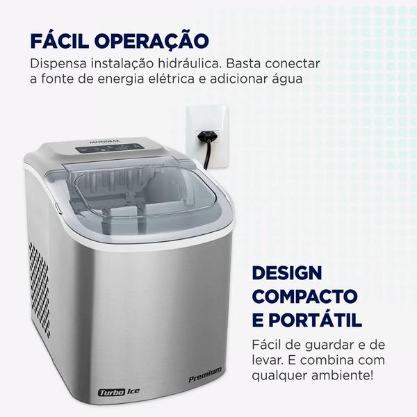 Máquina de Gelo Turbo Ice Premium Mondial Mg-12-gi 220v Imagem de Máquina de Gelo Turbo Ice Premium Mondial Mg-12-gi 220v