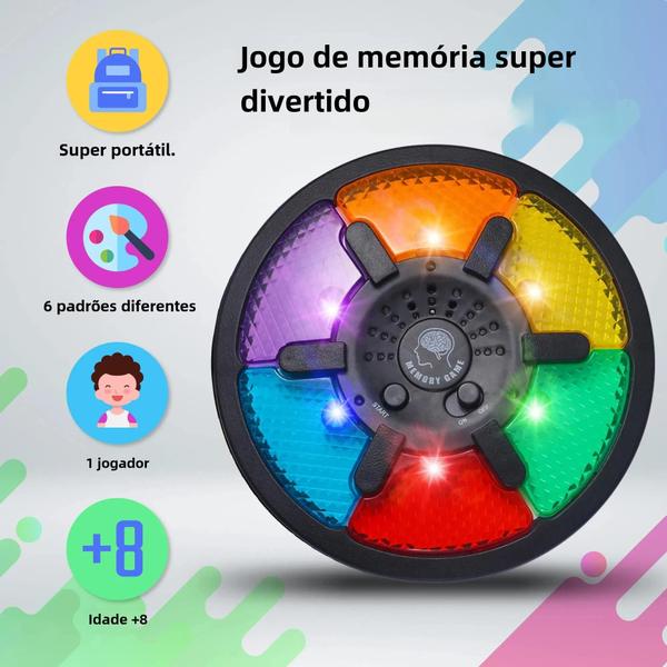 Imagem de Máquina de Jogo de Memória Eletrônica Portátil - Montessori, com Luz e Som