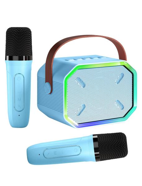 Imagem de Máquina de karaokê Caiord Mini alto-falante Bluetooth portátil azul