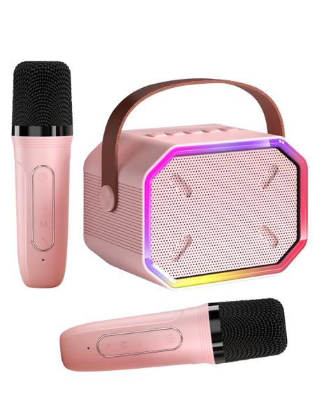 Imagem de Máquina de karaokê Caiord Mini alto-falante Bluetooth portátil rosa