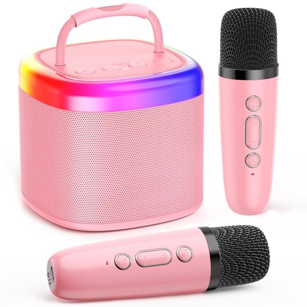 Imagem de Máquina de karaokê JYX Mini alto-falante Bluetooth portátil rosa