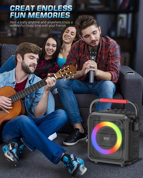 Imagem de Máquina de karaokê MOYLEAF Bluetooth Speaker 2 microfones