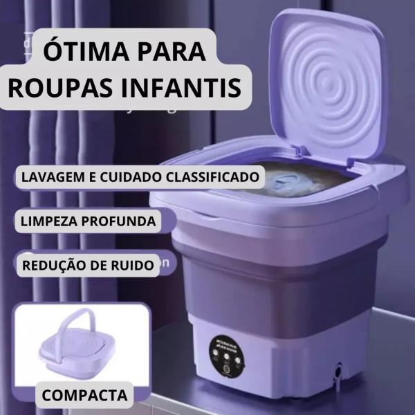 Máquina de Lavar Compacta Lilás - ZONNE Imagem de Máquina de Lavar Compacta Lilás