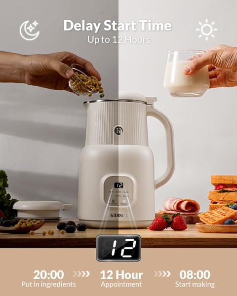 Imagem de Máquina de leite de nozes KIDISLE 6 em 1 automática de 600 ml caseira