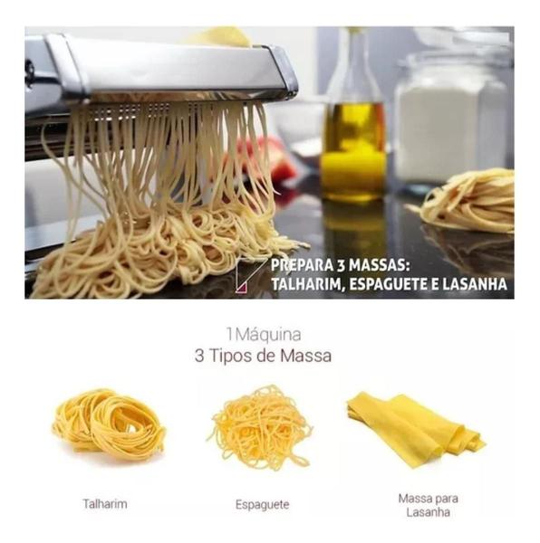 Imagem de Máquina De Macarrão Cilindro Aço Inox Massa Caseira Talharim