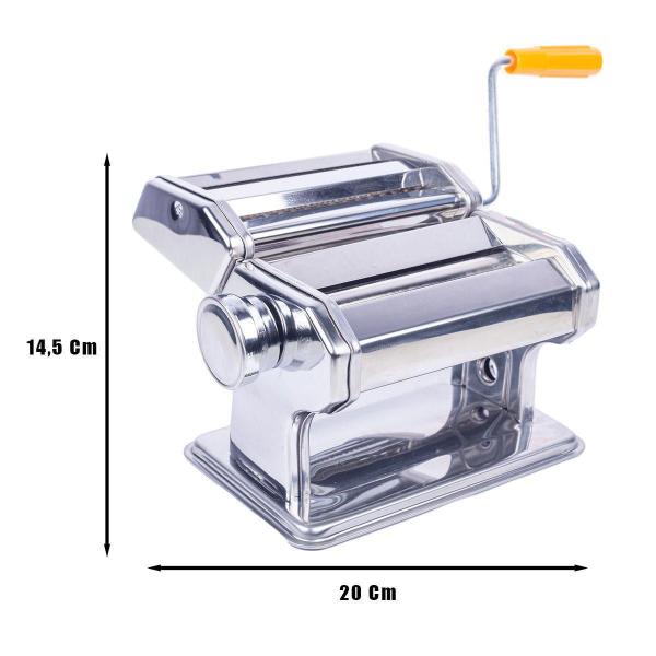 Imagem de Máquina De Macarrão Lasanha Massa Caseira Manual Em Aço Inox