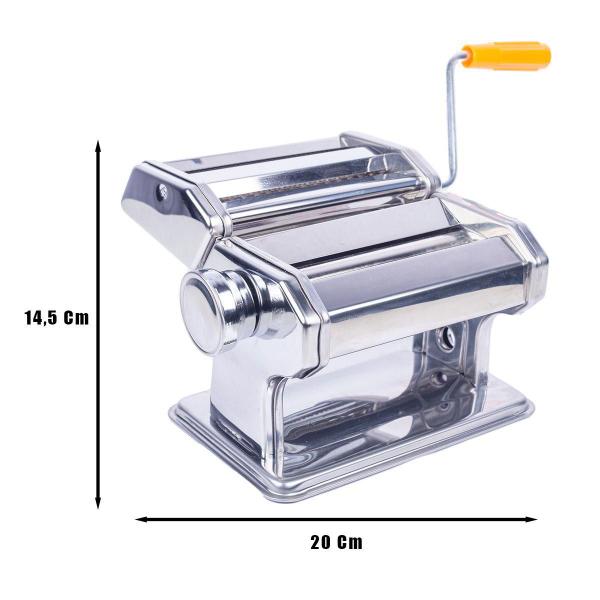 Imagem de Máquina de Macarrão Lasanha Massa Caseira Manual em Aço Inox