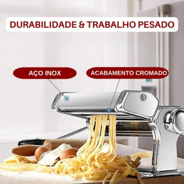 Imagem de Máquina de Macarrão Massas Ravioli Talharim Lasanha e Pastel Caseira Máquina Manual Profissional 