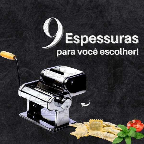 Imagem de Máquina de Massa Caseira Ravióli Manual com Manivela de Aço Inox Profissional