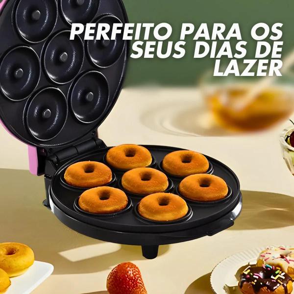 Imagem de Máquina de Mini Donuts Rosa Faz 7 Rosquinhas 110v