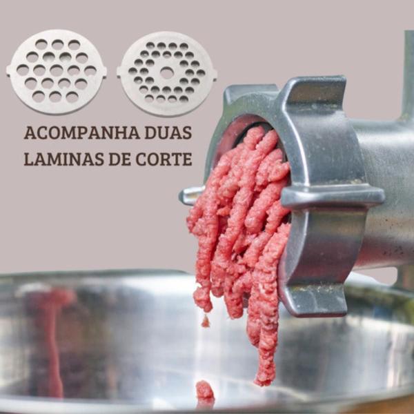 Imagem de Máquina De Moer Carne Fazer Linguiça Hamburguer Automático 110v Portatil