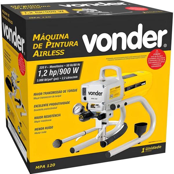 Imagem de Maquina de pintura airless 1,2hp 3.000lbf mono 220v mpa 120 - Vonder