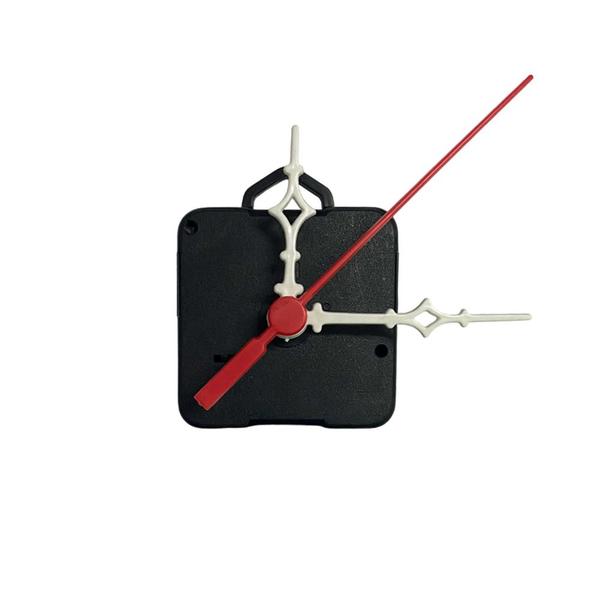 Imagem de Máquina de Relógio Tic Tac Quartz de Parede 13mm com Ponteiros Universal 5,5cm Branco Vermelho