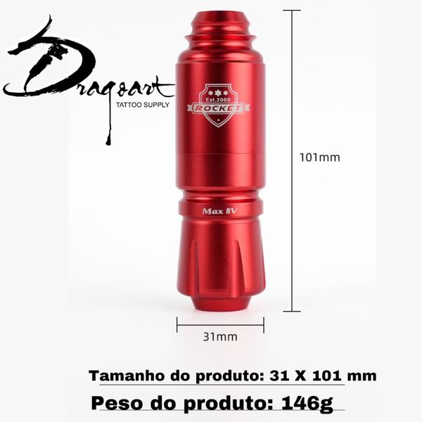 Maquina De Tatuagem, Caneta Para Tattoo Pen Rocket Max 8v