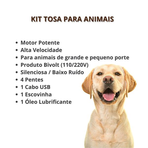 Imagem de Máquina De Tosa De Pelos Para Pet Animal de Estimação Profissional Sem Fio Usb