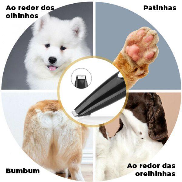 Imagem de Máquina de Tosa para Pata Olhos Orelha Pet Cachorro Gato Aparador Áreas Sensíveis