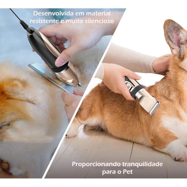 Imagem de Maquina De Tosa Pet 4 Pentes Sem Fio Usb Cães E Gatos Aparar