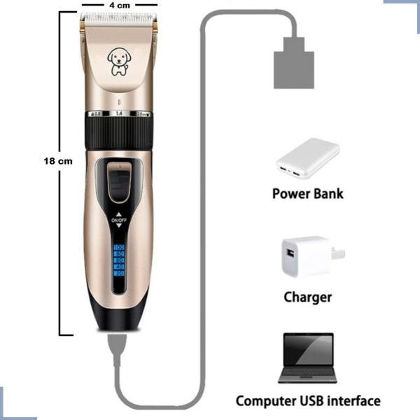 Imagem de Máquina De Tosa Pet Elétrica Cortar Pelos Animais Cães Ga