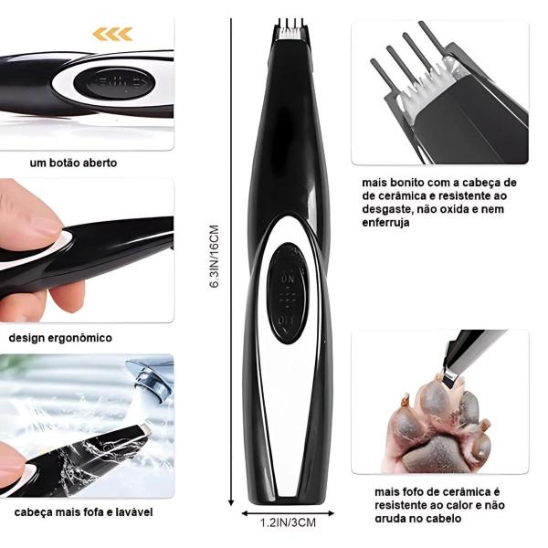 Imagem de Máquina De Tosa PET Elétrica para áreas Pequenas do corpo do seu animal Recarregável USB