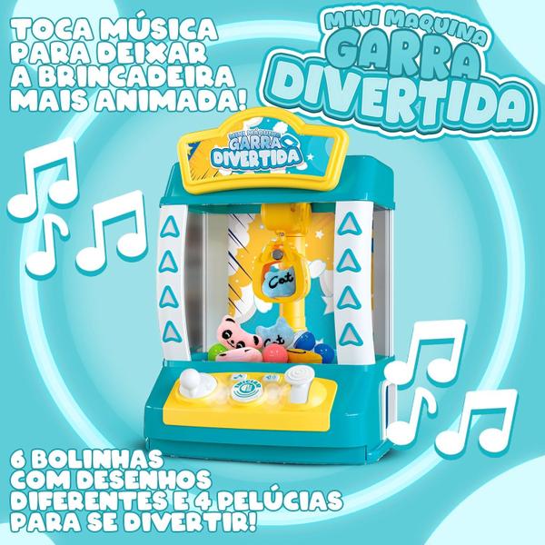 Imagem de Máquina De Ursinhos Azul Pelúcia Portátil Brinquedo Infantil Divertido Com Luz E Som - Dm Toys