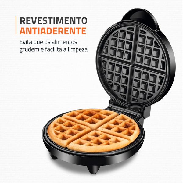 Máquina de Waffle antiaderente 1200W Grill Pratic Waffle - GW-01 - Mondial Imagem de Máquina de Waffle antiaderente 1200W Grill Pratic Waffle - GW-01 - Mondial