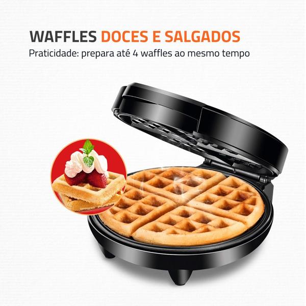 Máquina de Waffle antiaderente 1200W Grill Pratic Waffle - GW-01 - Mondial Imagem de Máquina de Waffle antiaderente 1200W Grill Pratic Waffle - GW-01 - Mondial