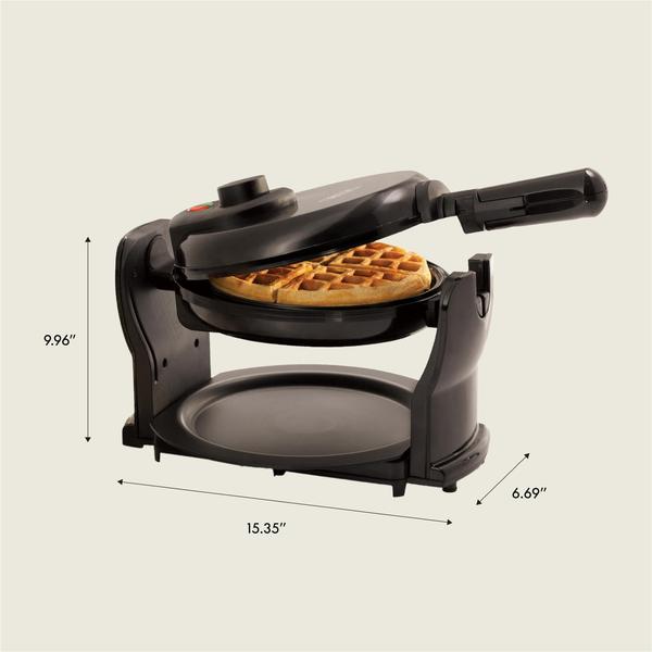 Máquina de waffle belga giratória antiaderente, preto - BELLA Imagem de Máquina de waffle belga giratória antiaderente, preto
