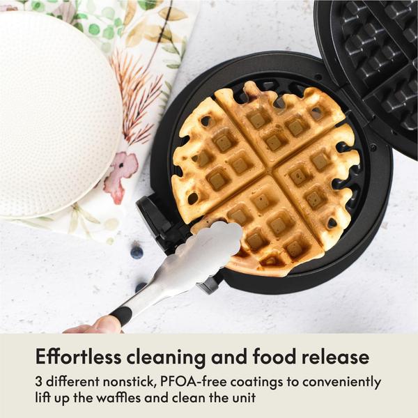 Máquina de waffle belga giratória antiaderente, preto - BELLA Imagem de Máquina de waffle belga giratória antiaderente, preto