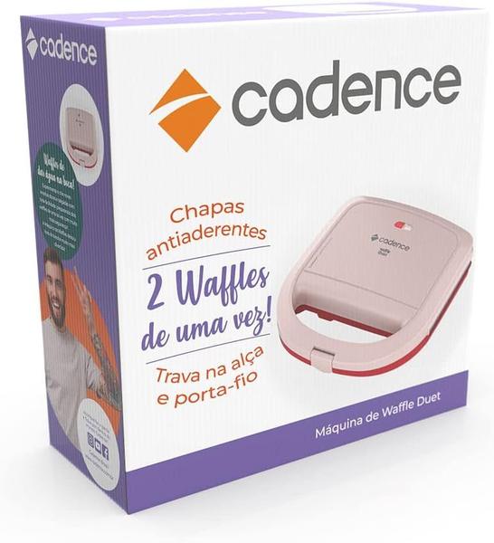 Imagem de Máquina de Waffle Duet WAF200 Cadence Antiaderente Rosa 110V