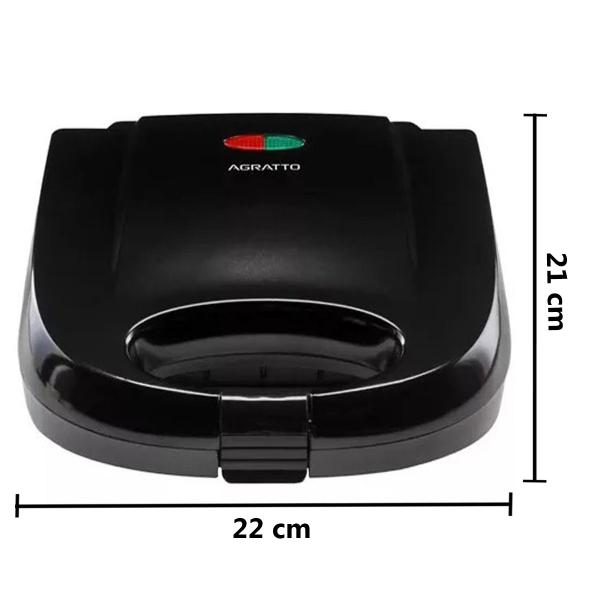 Máquina de Waffle Dupla Antiaderente Elétrica Omelete Pão de Queijo Aroma 110V Preta Agratto Awaf01i Imagem de Máquina de Waffle Dupla Antiaderente Elétrica Omelete Pão de Queijo Aroma 110V Preta Agratto Awaf01i