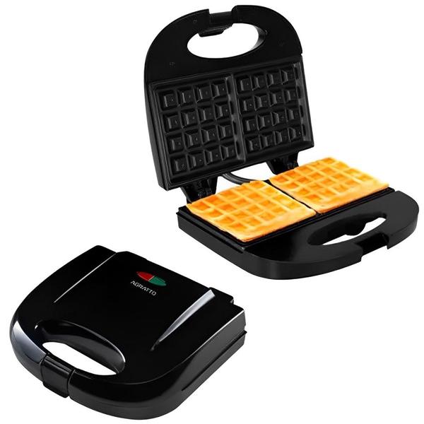 Máquina de Waffle Dupla Antiaderente Elétrica Omelete Pão de Queijo Aroma Preta Agratto Awaf01i Imagem de Máquina de Waffle Dupla Antiaderente Elétrica Omelete Pão de Queijo Aroma Preta Agratto Awaf01i