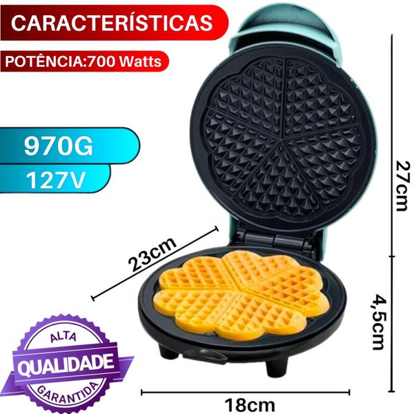 Imagem de Máquina de Waffle em forma de 5 coração Panquecas Grande Elétrica Antiaderente110v 700w weiffle