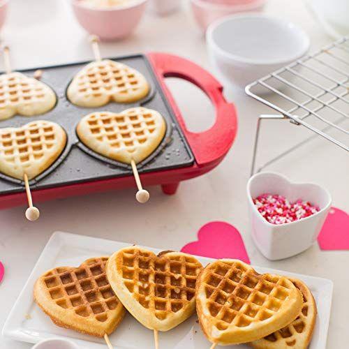 Imagem de Máquina de Waffles de Coração Antiaderente Holstein Housewares, Vermelha