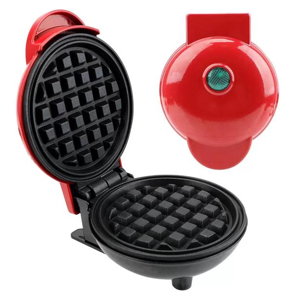 Imagem de Maquina De Waffles Eletrica Mini Portatil Antiaderentes 110V Cozimento domestico Compacta