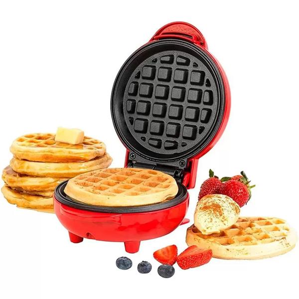 Imagem de Máquina De Waffles Portátil Elétrica Automática 110v Antiaderente Portatil Fácil de Limpar