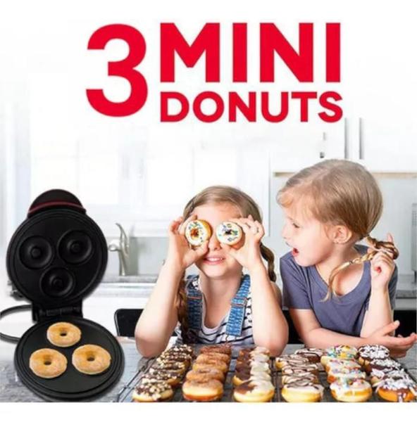 Imagem de Máquina Donuts Mini F 3 Rosquinhas Confeitaria Waffle 220V