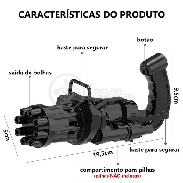 Imagem de Máquina Elétrica Brinquedo TikTok Lança Bolhas Sabão Mágica Criança Infantil - Preto