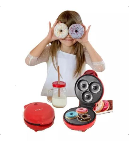 Máquina Elétrica Para Fer Donuts 3 Furos Antiaderente 220V - Sweet Home Imagem de Máquina Elétrica Para Fer Donuts 3 Furos Antiaderente 220V