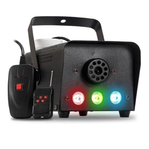 Imagem de Máquina Fumaça 600W 3 LEDs Coloridos RGB Festa Balada DJ Iluminação Efeitos Especiais