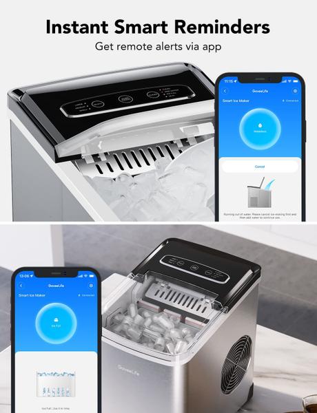 Imagem de Máquina inteligente para fazer gelo GoveeLife Countertop 12 kg/24 horas