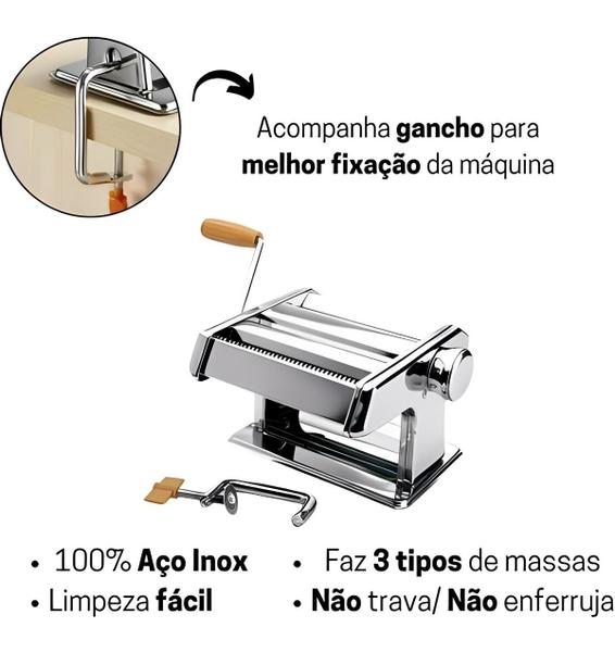 Imagem de Maquina Manual Massa Macarrão Lasanha Talharim Pastel