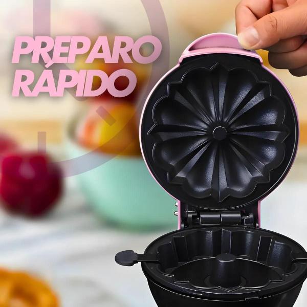 Imagem de Máquina Mini Bolo Caseiro Antiaderente Portátil 110v Rosa