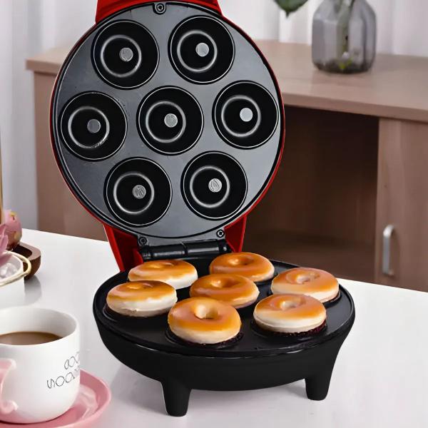 Máquina Mini Donuts Vermelha 7 Rosquinhas Confeitaria 220v - Great Choice Imagem de Máquina Mini Donuts Vermelha 7 Rosquinhas Confeitaria 220v