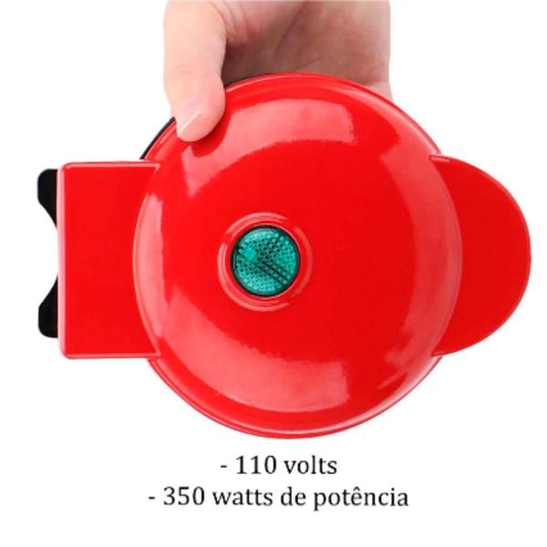 Imagem de Máquina Para Fazer Waffle Pequena 110v 350w Mini Lanche Elétrica Weifol Vermelha