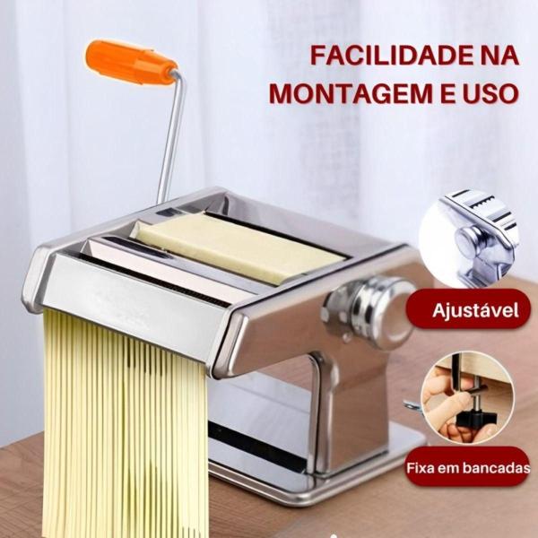 Imagem de Maquina Para Massa Casseira Inox Talharim E Macarrao