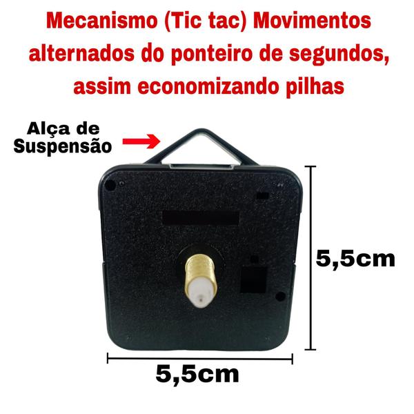 Imagem de Maquina Para Montar Relógio De Parede Quartz Engrenagem 22mm Eixo Longo Artesanal